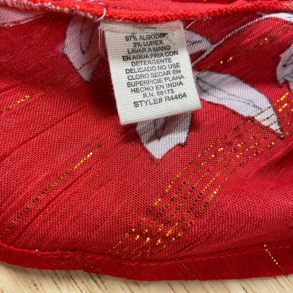 RAGA NWT Rohit Floral Sharkbite Hem Midi Dress Red Size S Empire Waist Chiffon - Picture 10 of 10